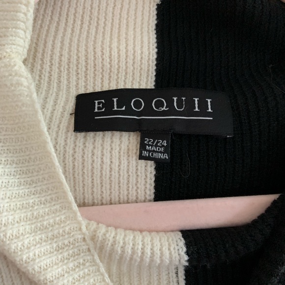 Eloquii black and cream color block sweater - Picture 3 of 6